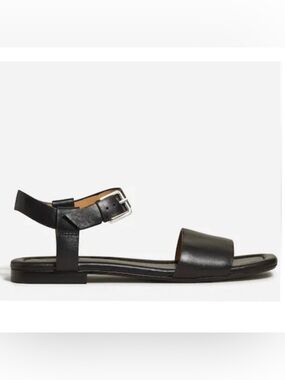 MADEWELL | Black Smooth Leather The Karla Ankle Strap Sandal Sandals Shoes Sz. 7